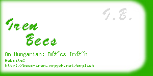 iren becs business card